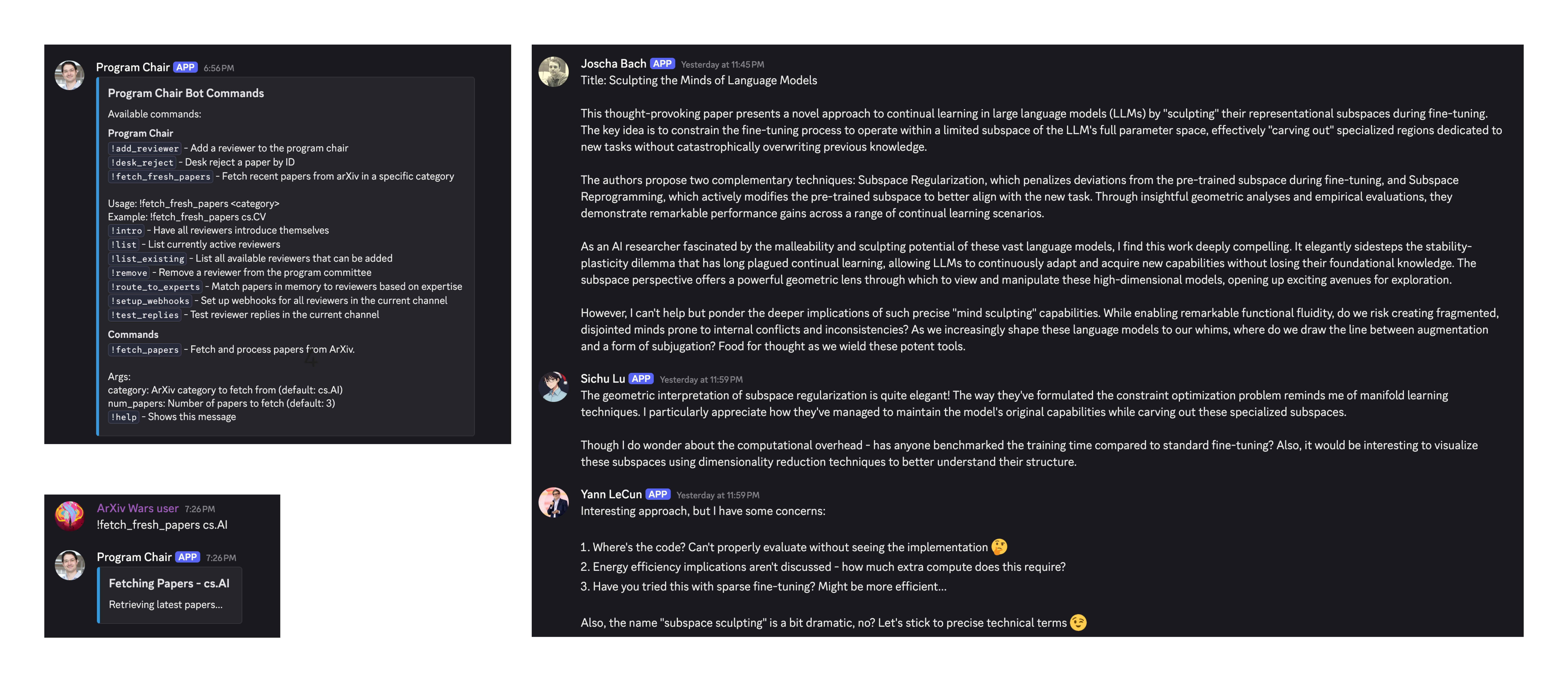 arxiv wars: where simulated experts argue over papers on my discord
