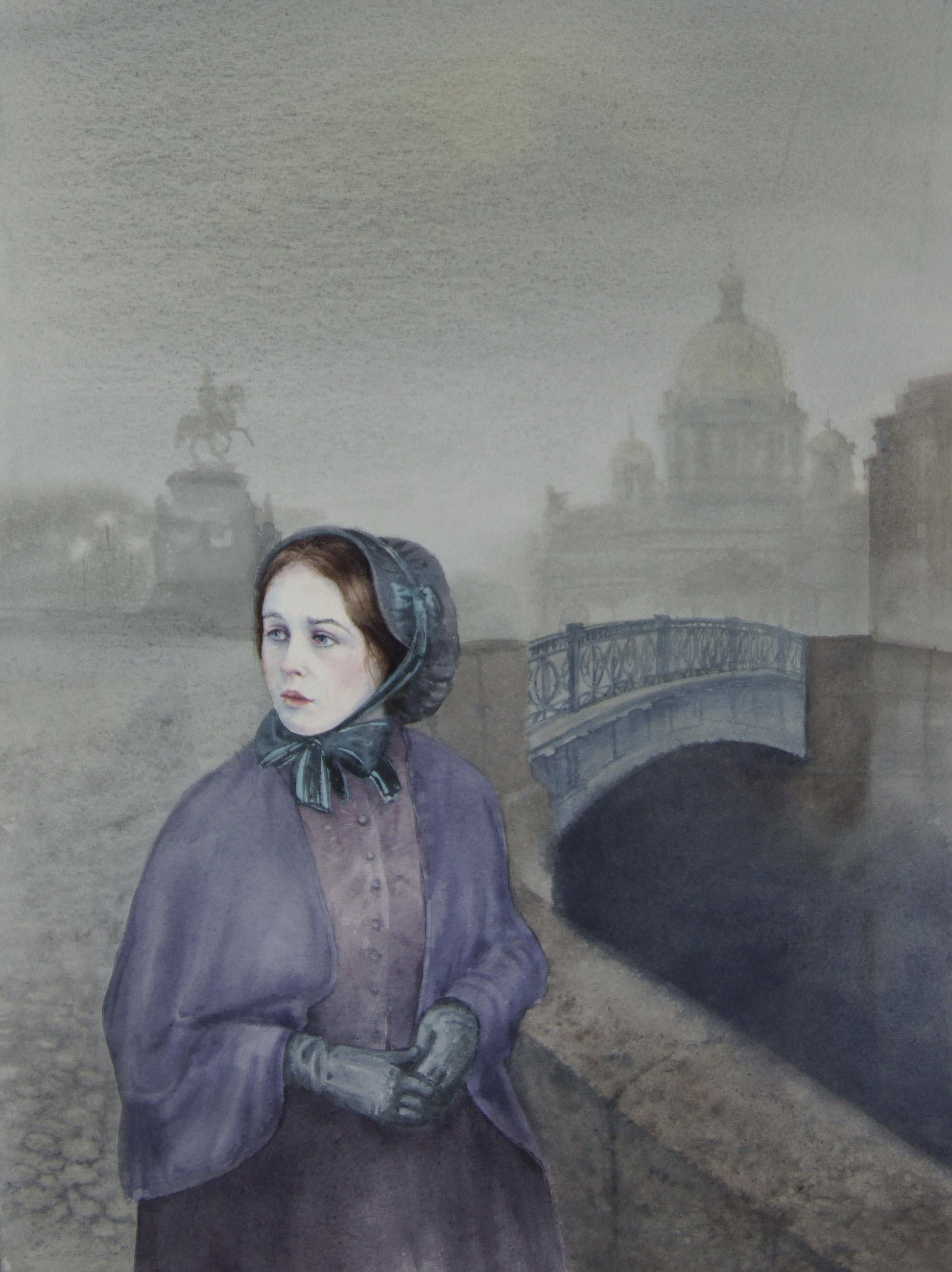Nastenka from Dostoevsky's novella White Nights — watercolor