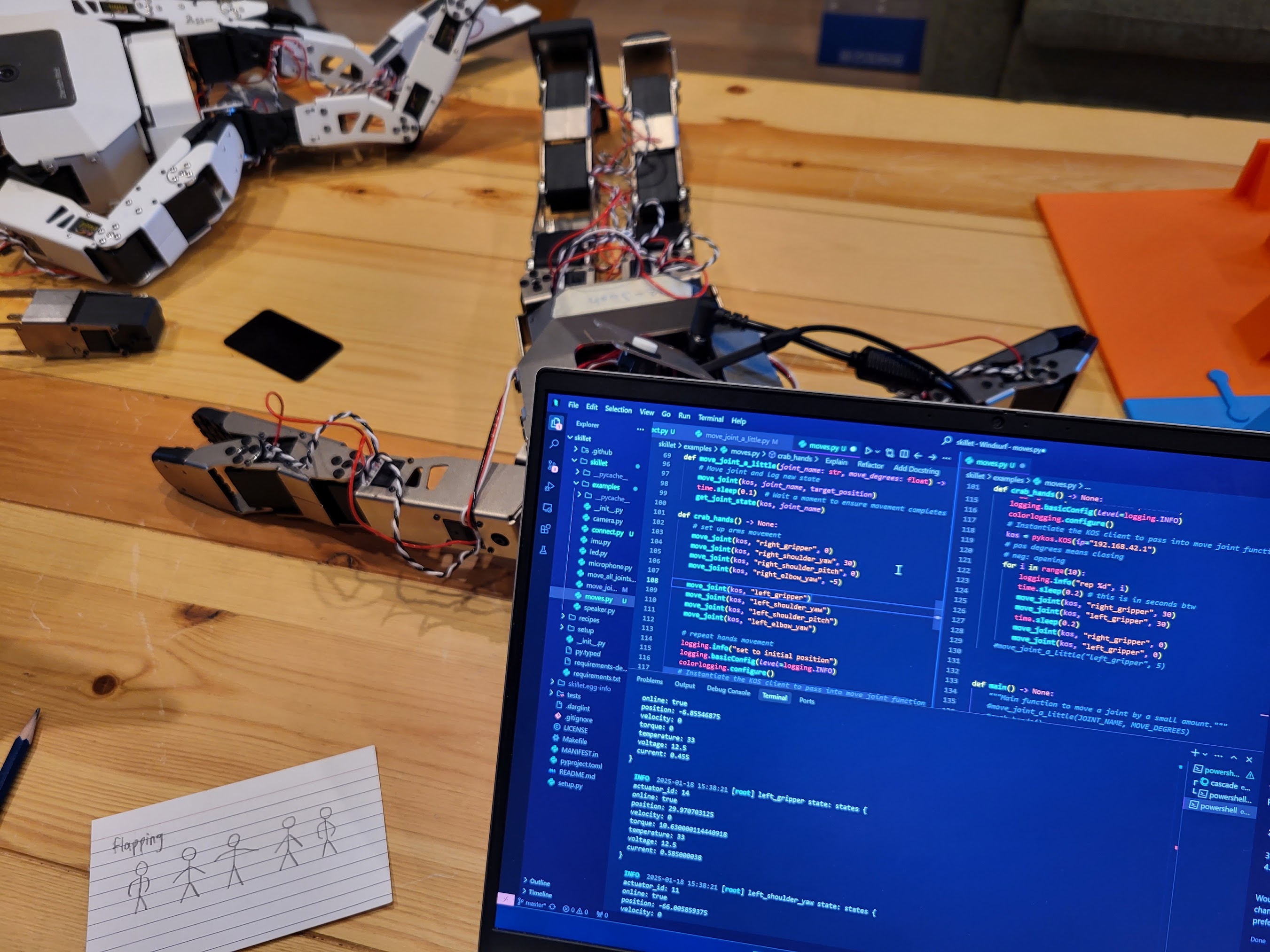 motion replay on a humanoid robot at k-scale labs